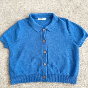 Altar'd State womens Blue Button-Up Sweater size L